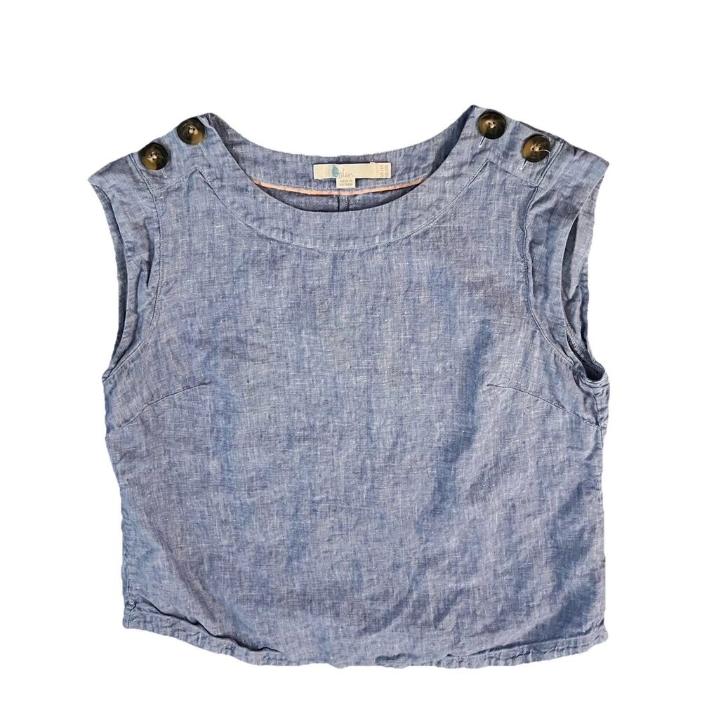Boden Women’s Top 10R 100 % Linen Chambray